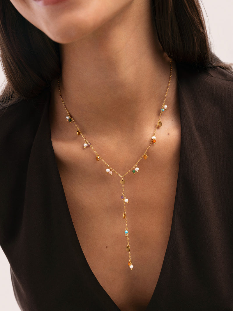 Y Shamira Necklace Gold Plated Steel