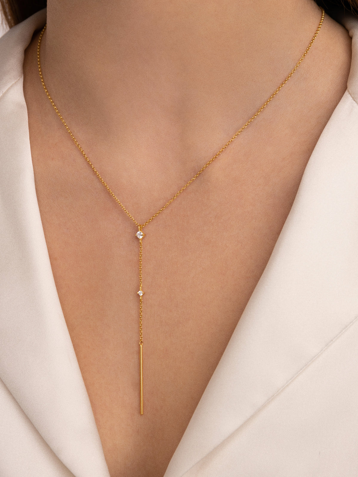Collana Y Sparks Stick placcata in oro - puesto en modelo