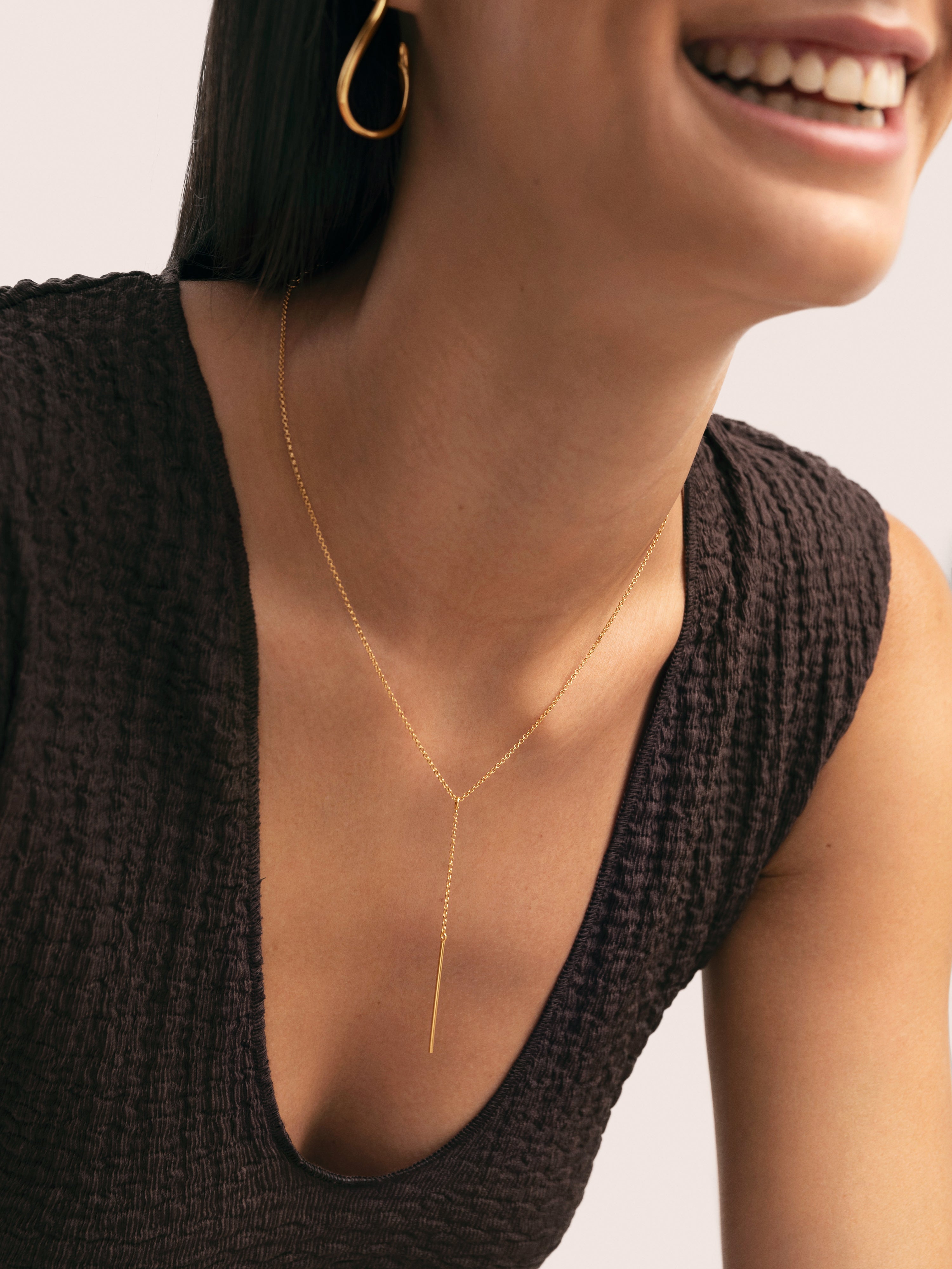 Y Stick Gold Necklace