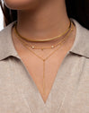 Collar Y Sparks Stick Plata Baño Oro