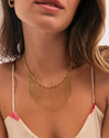 Halskette Zafira Champagne Stahl mit 18kt Goldbeschichtung