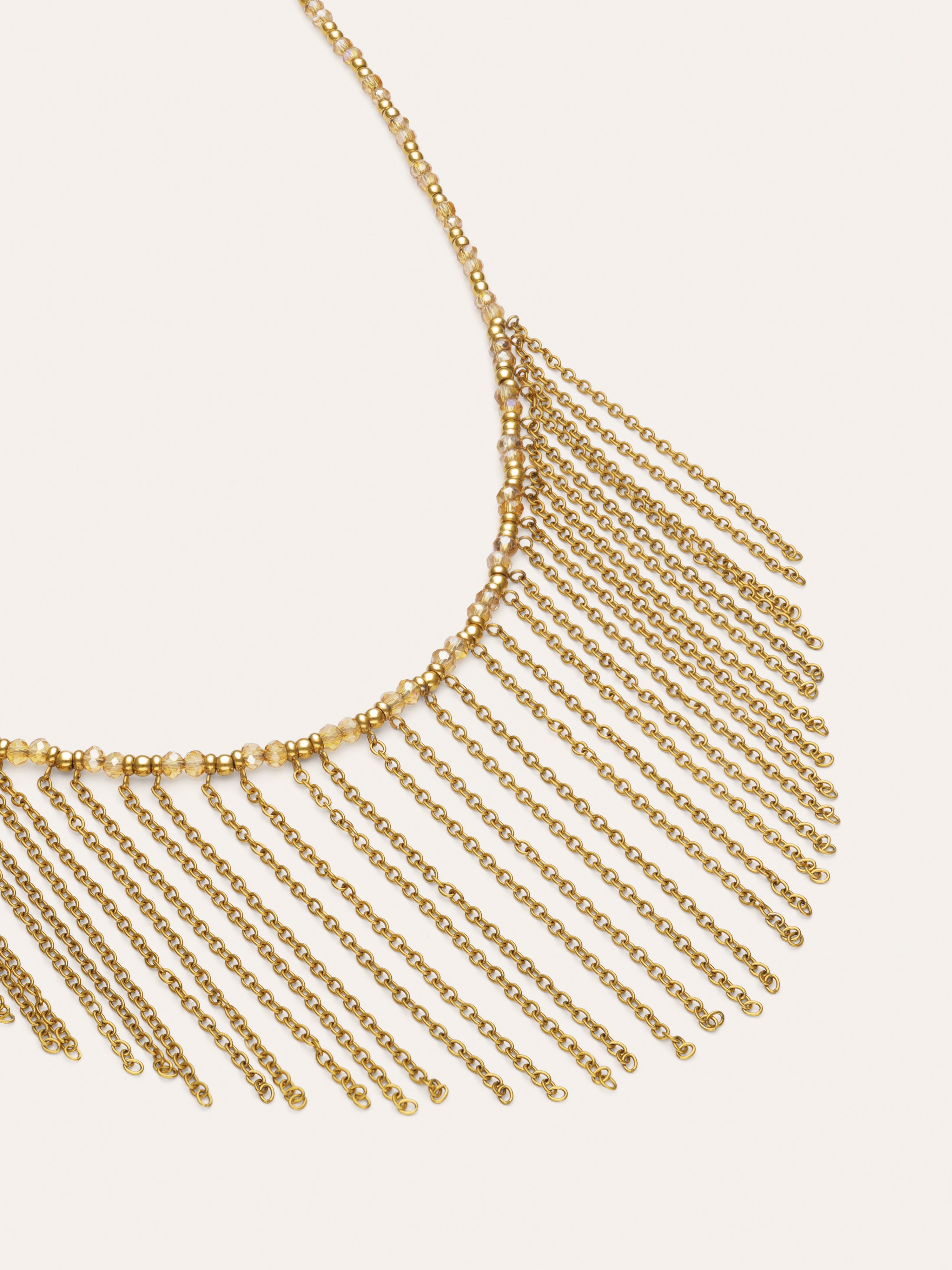 Halskette Zafira Champagne Stahl mit 18kt Goldbeschichtung