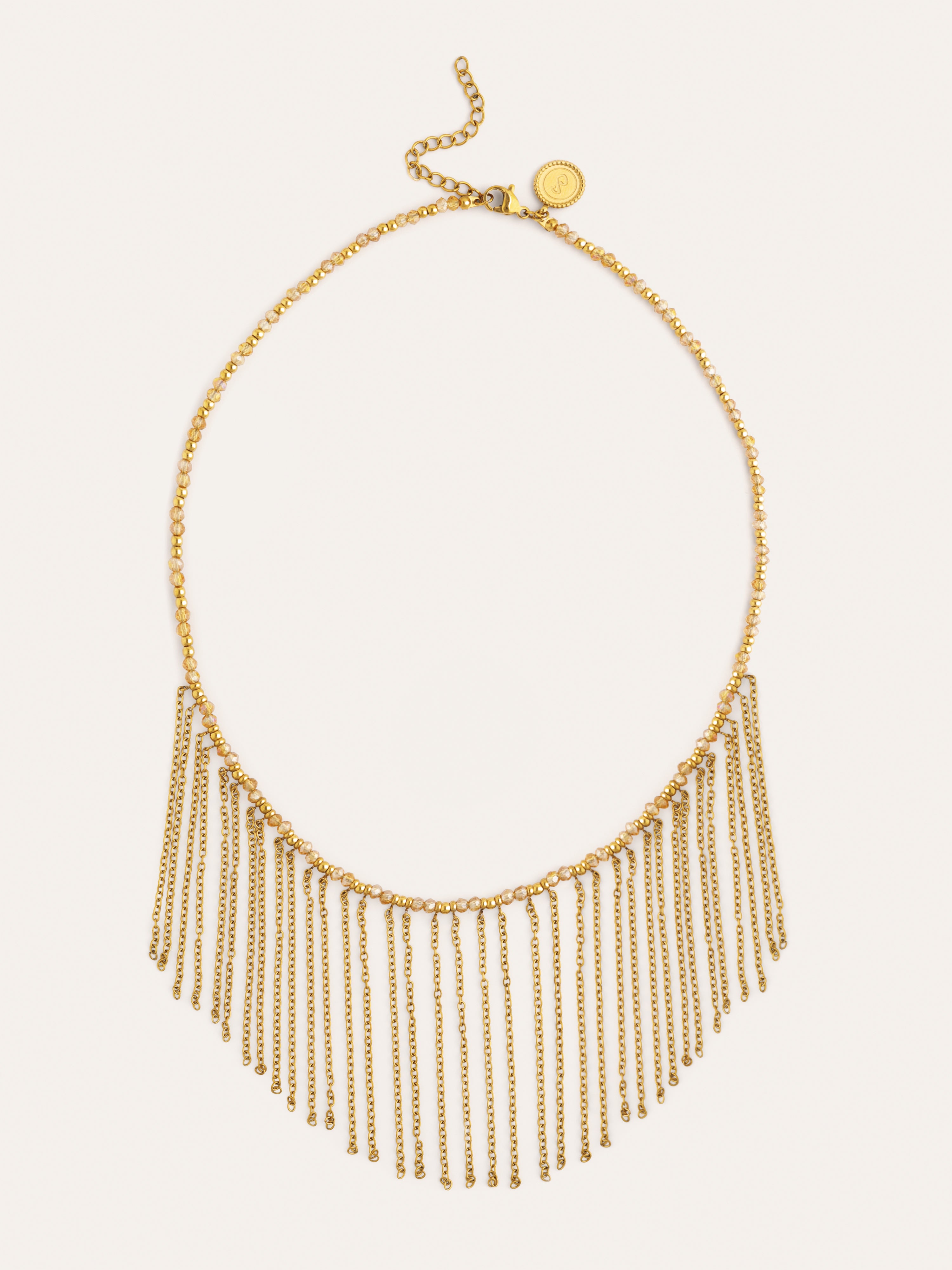 Halskette Zafira Champagne Stahl mit 18kt Goldbeschichtung