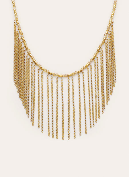 Halskette Zafira Champagne Stahl mit 18kt Goldbeschichtung