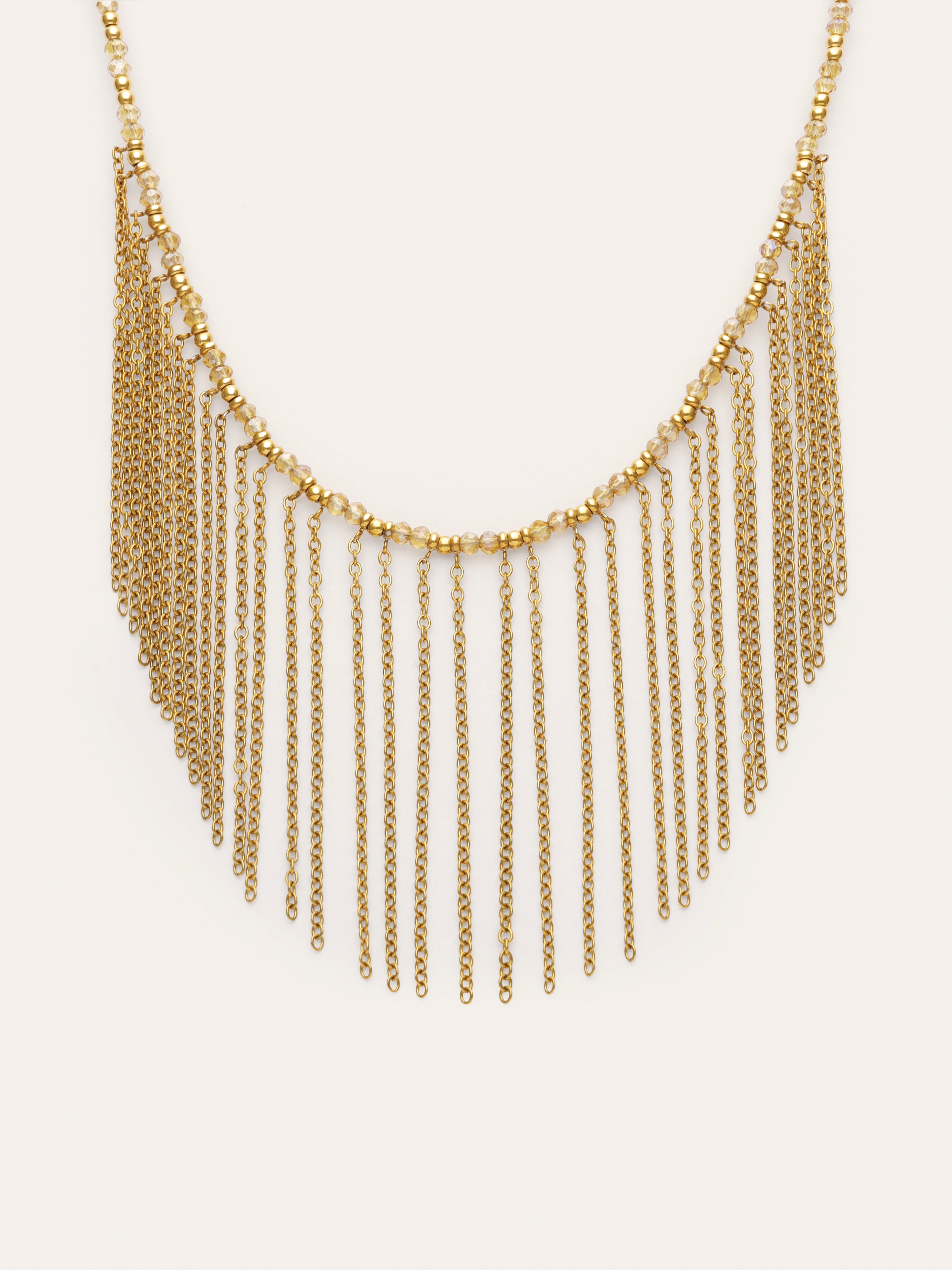 Halskette Zafira Champagne Stahl mit 18kt Goldbeschichtung
