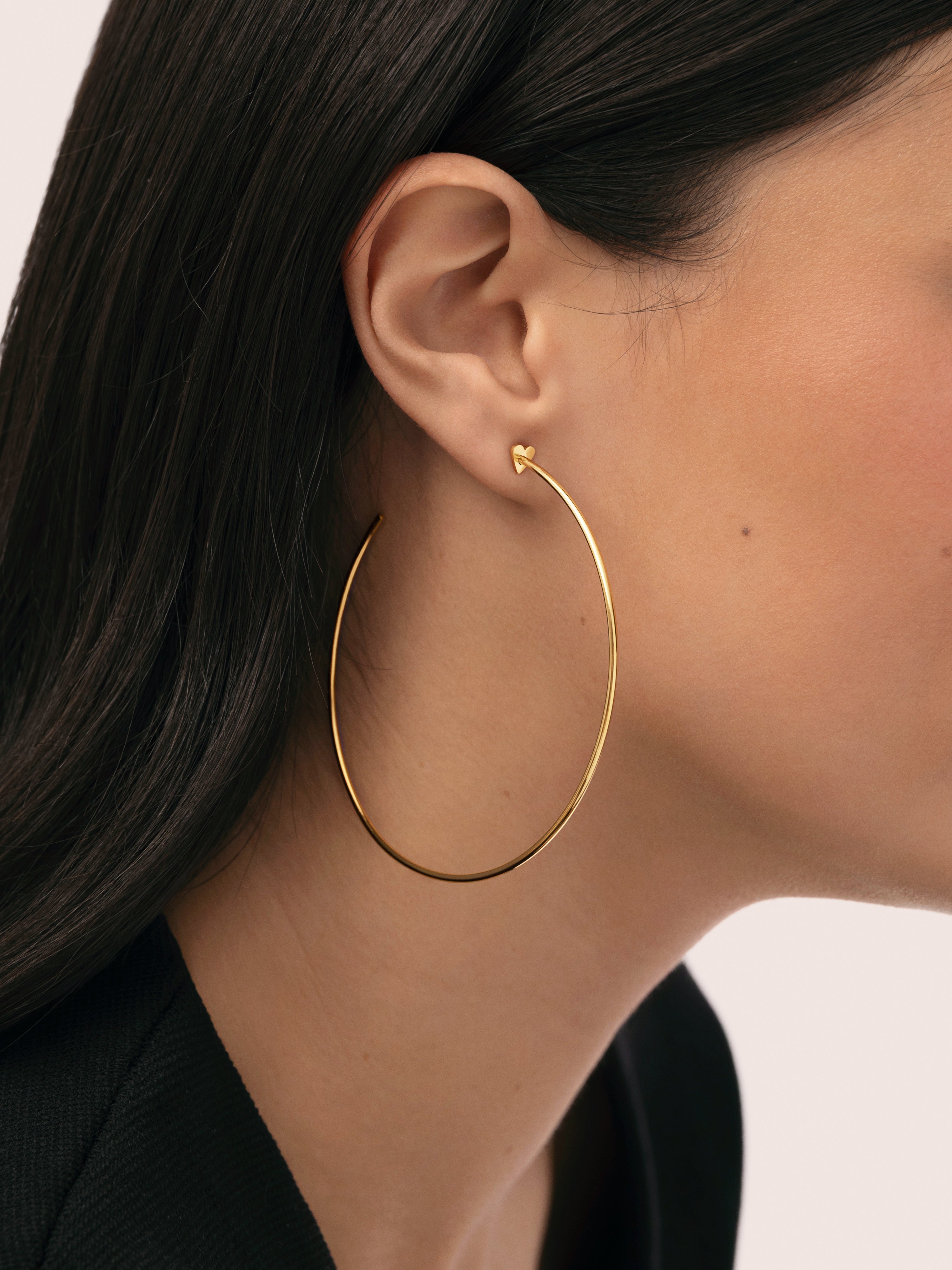 Pendientes Aro Ankara Heart XL Acero Baño Oro