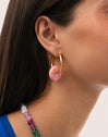 Pendientes Aro Carmen L Rosé Acero Baño Oro