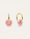 Pendientes Aro Carmen L Rosé Acero Baño Oro