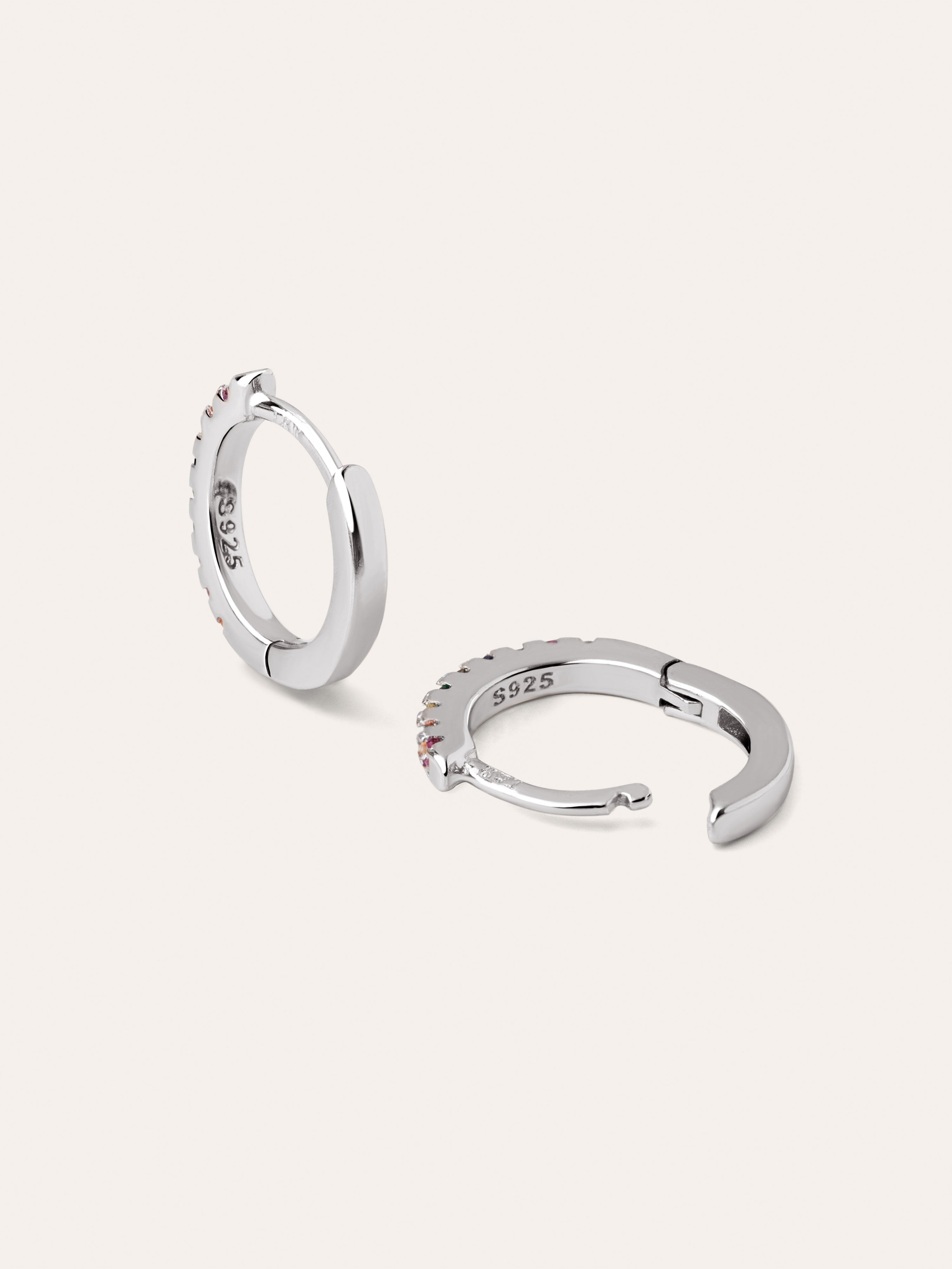 Colors Silver Hoop Earrings