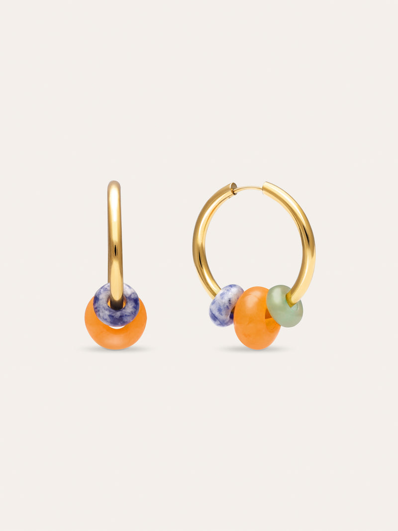Pendientes Aro Carmen True Bomb Colors Acero Baño Oro