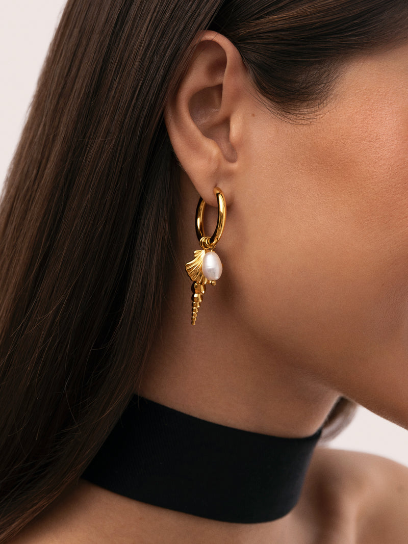 Carmen True Mar Hoop Earrings Gold Plated Steel