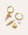 Carmen True Mar Hoop Earrings Gold Plated Steel