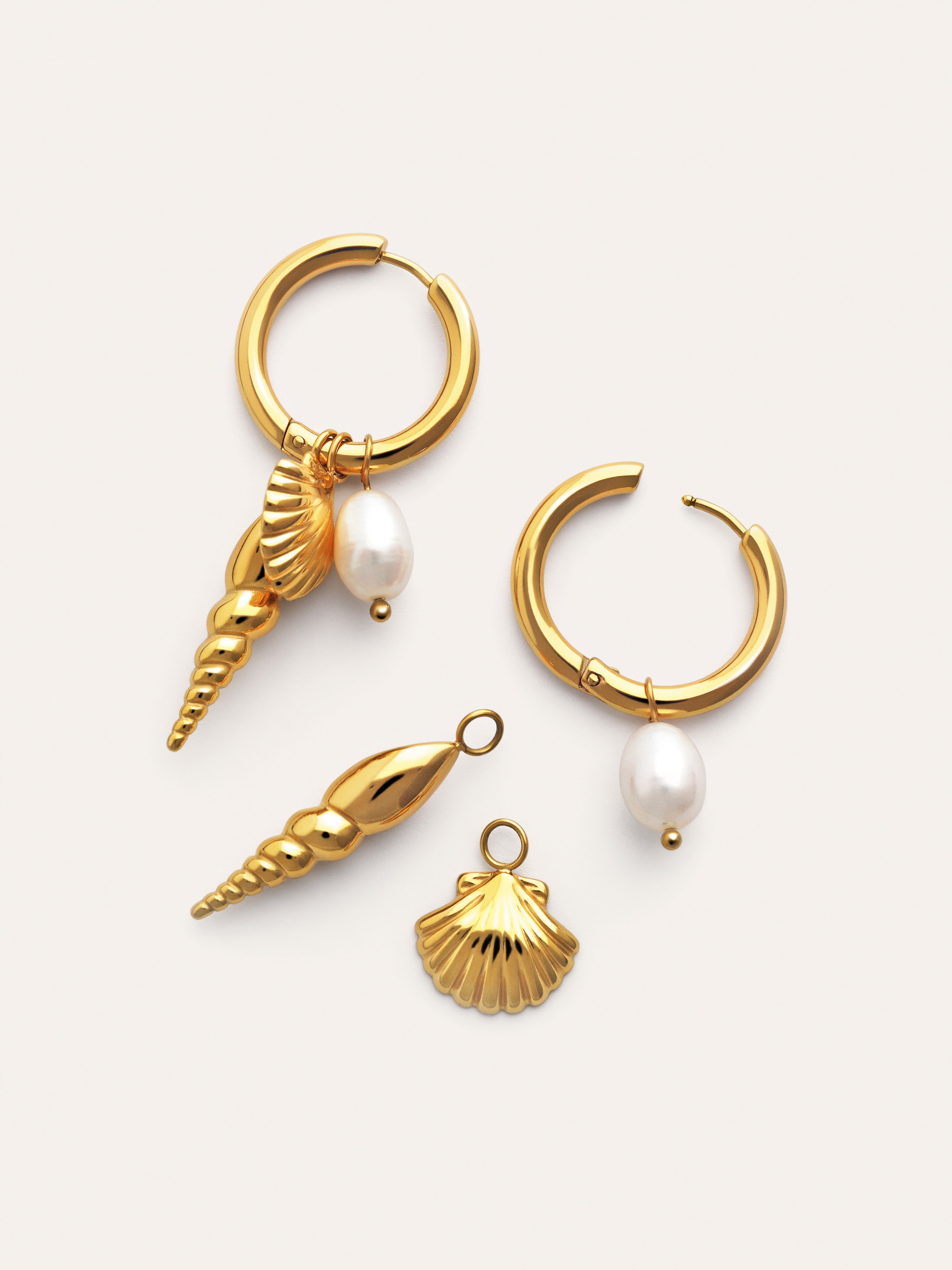 Carmen True Mar Hoop Earrings Gold Plated Steel