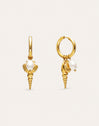 Carmen True Mar Hoop Earrings Gold Plated Steel