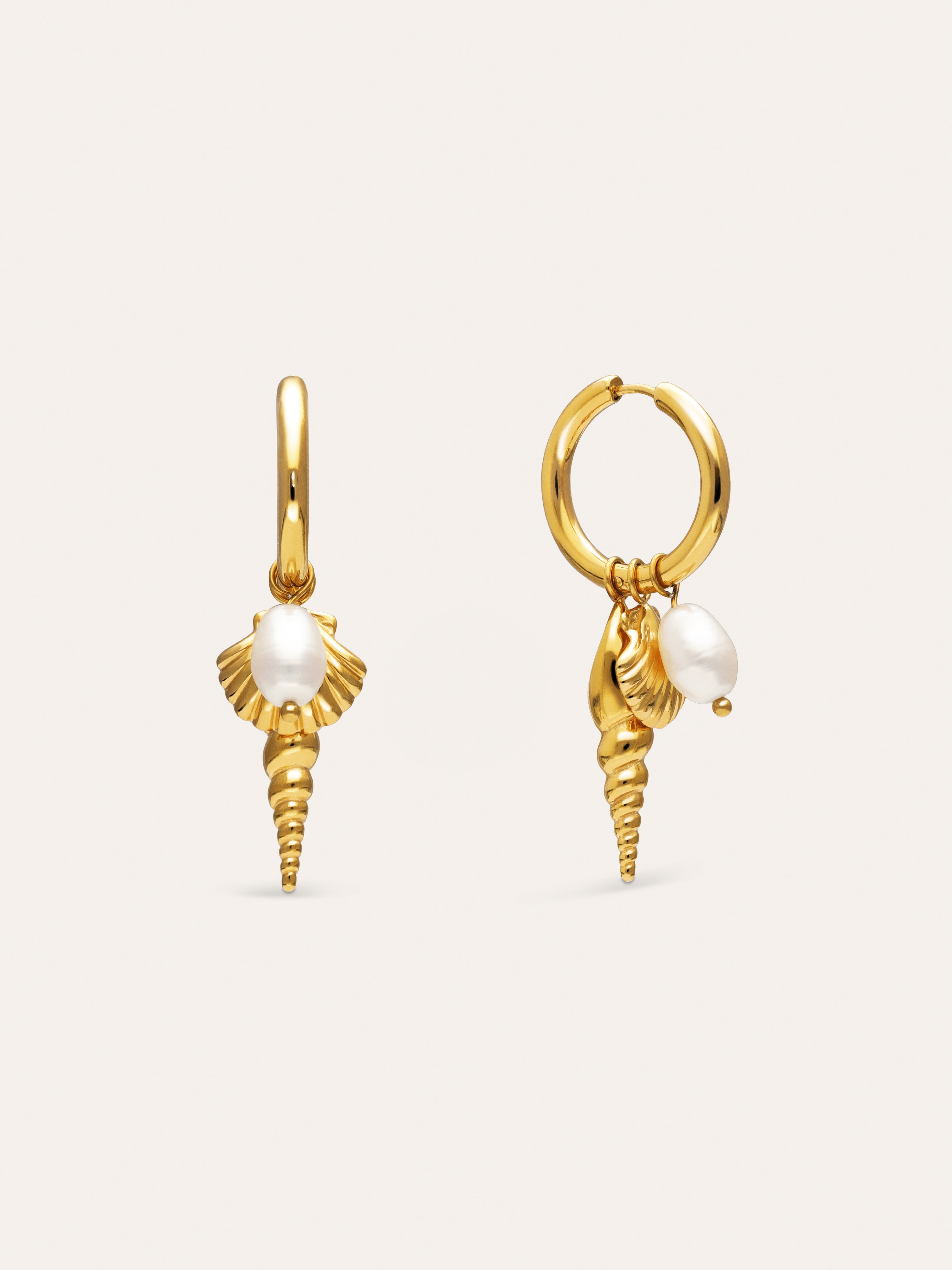 Carmen True Mar Hoop Earrings Gold Plated Steel