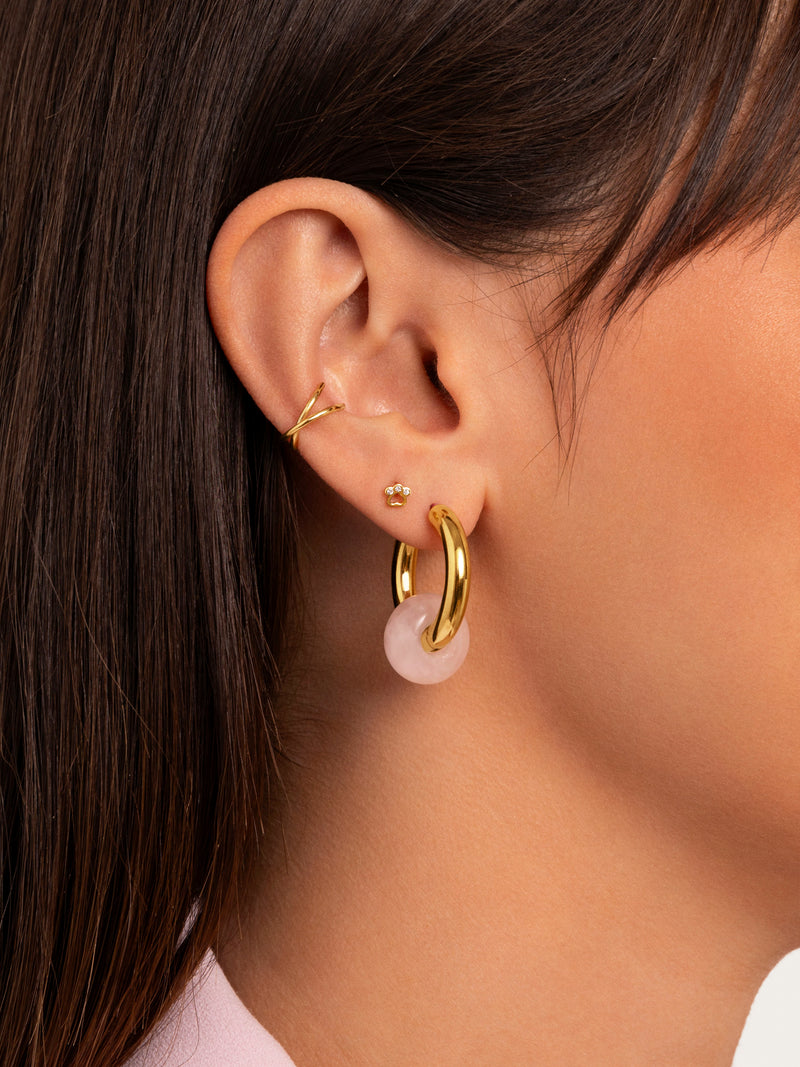 Boucle D’oreille à L’unité Mini Paw Argent Plaqué Or
