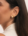 Pendiente Suelto Pebbles S Plata Baño Oro