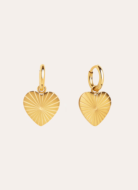 Love Heart Stainless Steel Gold Hoop Earrings