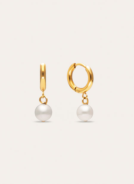 Creolen Pearl Staal verguld met goud