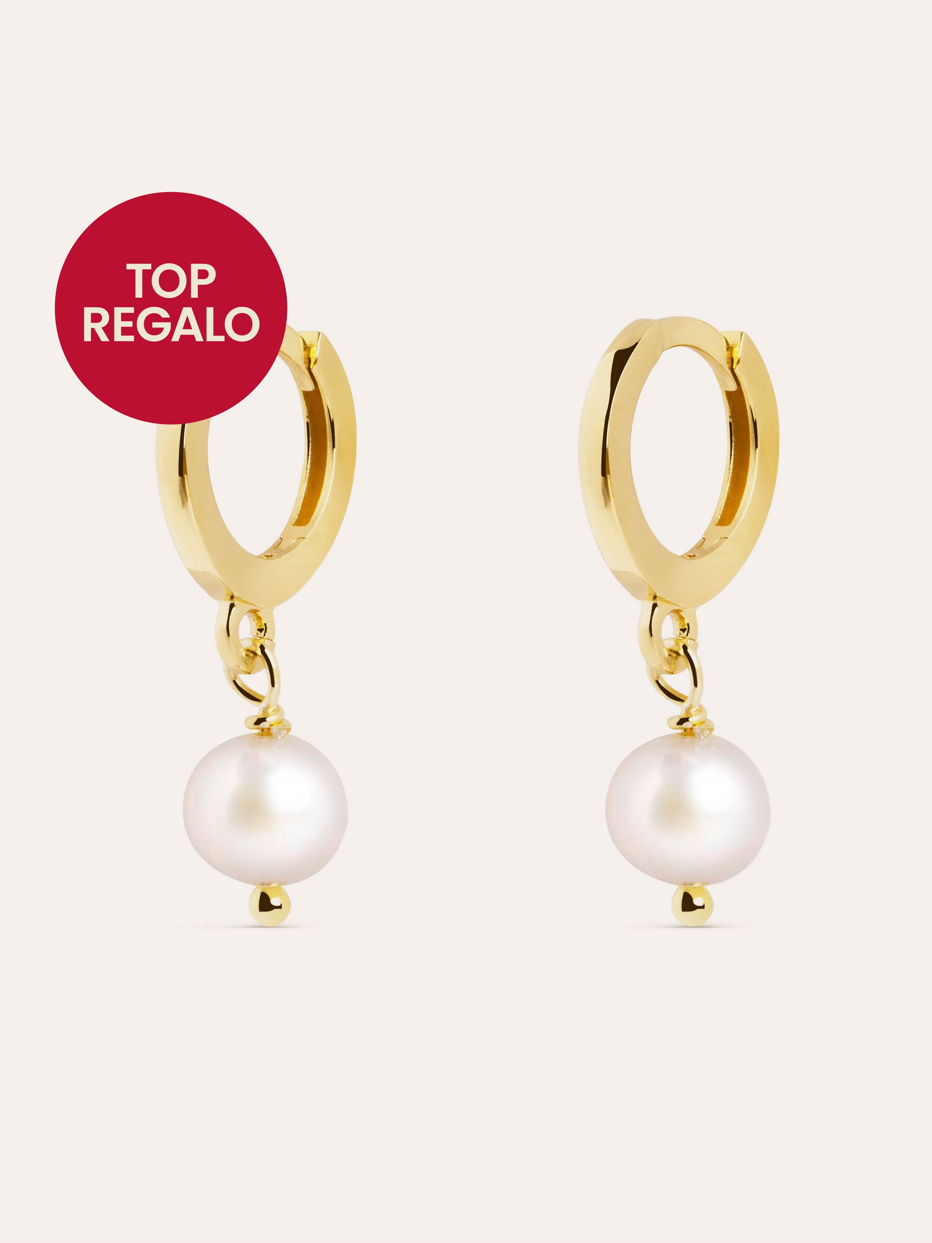 Pendientes Aro Pearl Plata Baño Oro