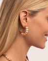 Ambar Stones Stainess Steel Gold Earrings 
