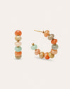 Ambar Stones Stainess Steel Gold Earrings 