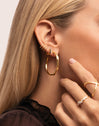 Single Hoop Earring Trio Steel Gold-Plated