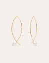 Pendientes Arch Bean Pearl Acero Baño Oro