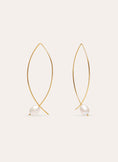 Orecchini Arch Bean Pearl Acciaio Placcato Oro