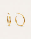 Pendientes Aro Bamboo Acero Baño Oro