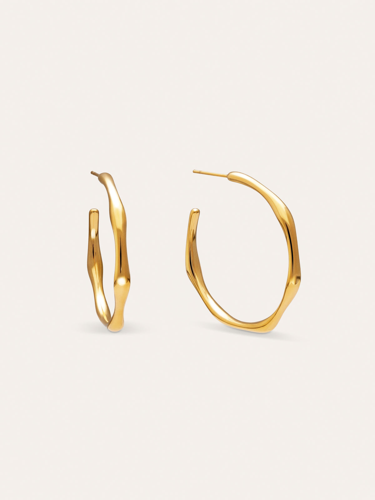 Pendientes Aro Bamboo Acero Baño Oro