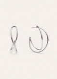 Crossed Hoop Earrings Steel
