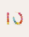 Pendientes Aro Color Stones Acero Baño Oro