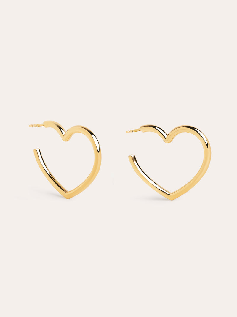 Pendientes Aro Cuore Baño Oro