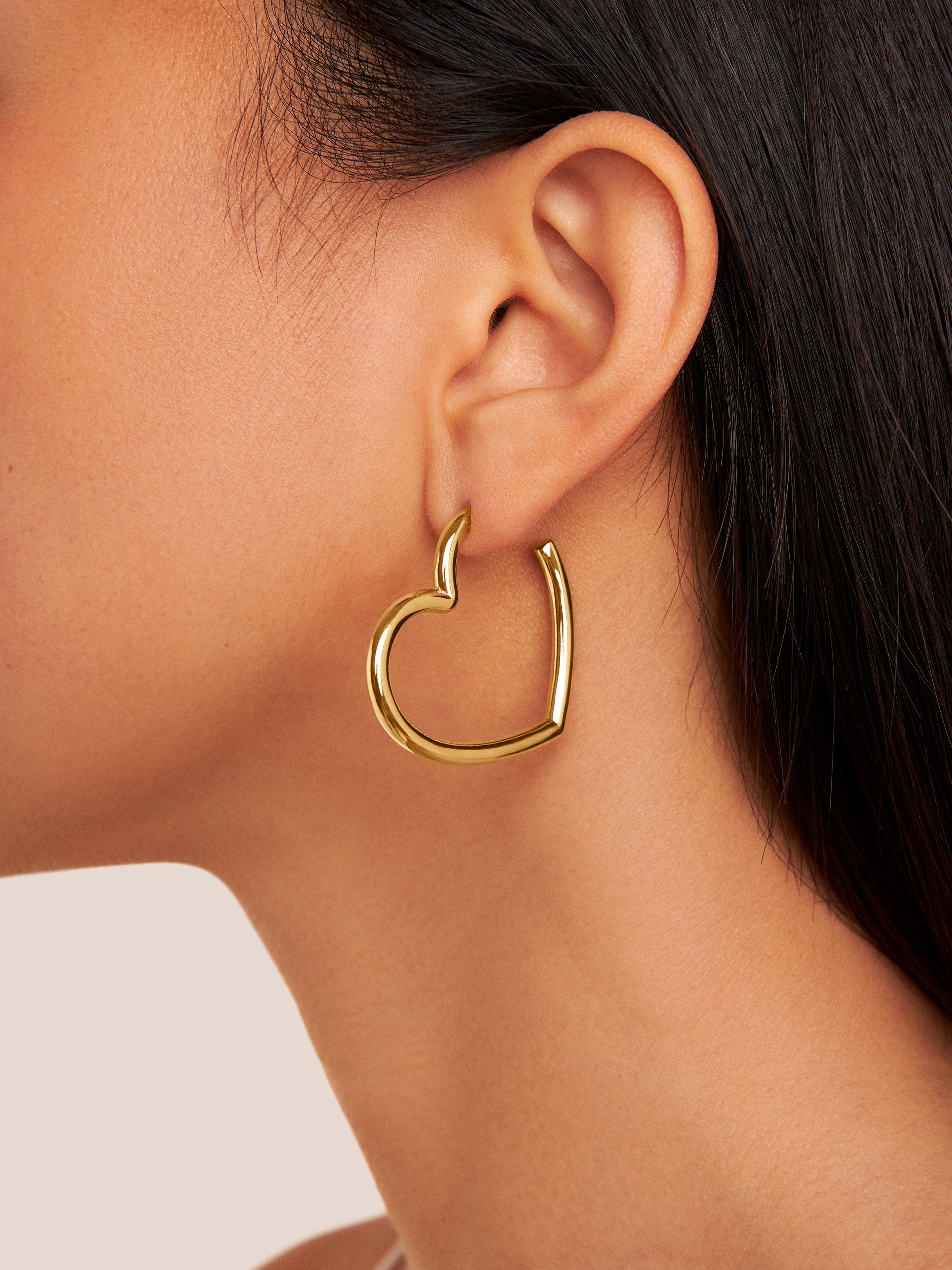 Cuore Gold Hoop Earrings
