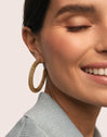 Disco Hoop Stainless Steel Gold Earrings 