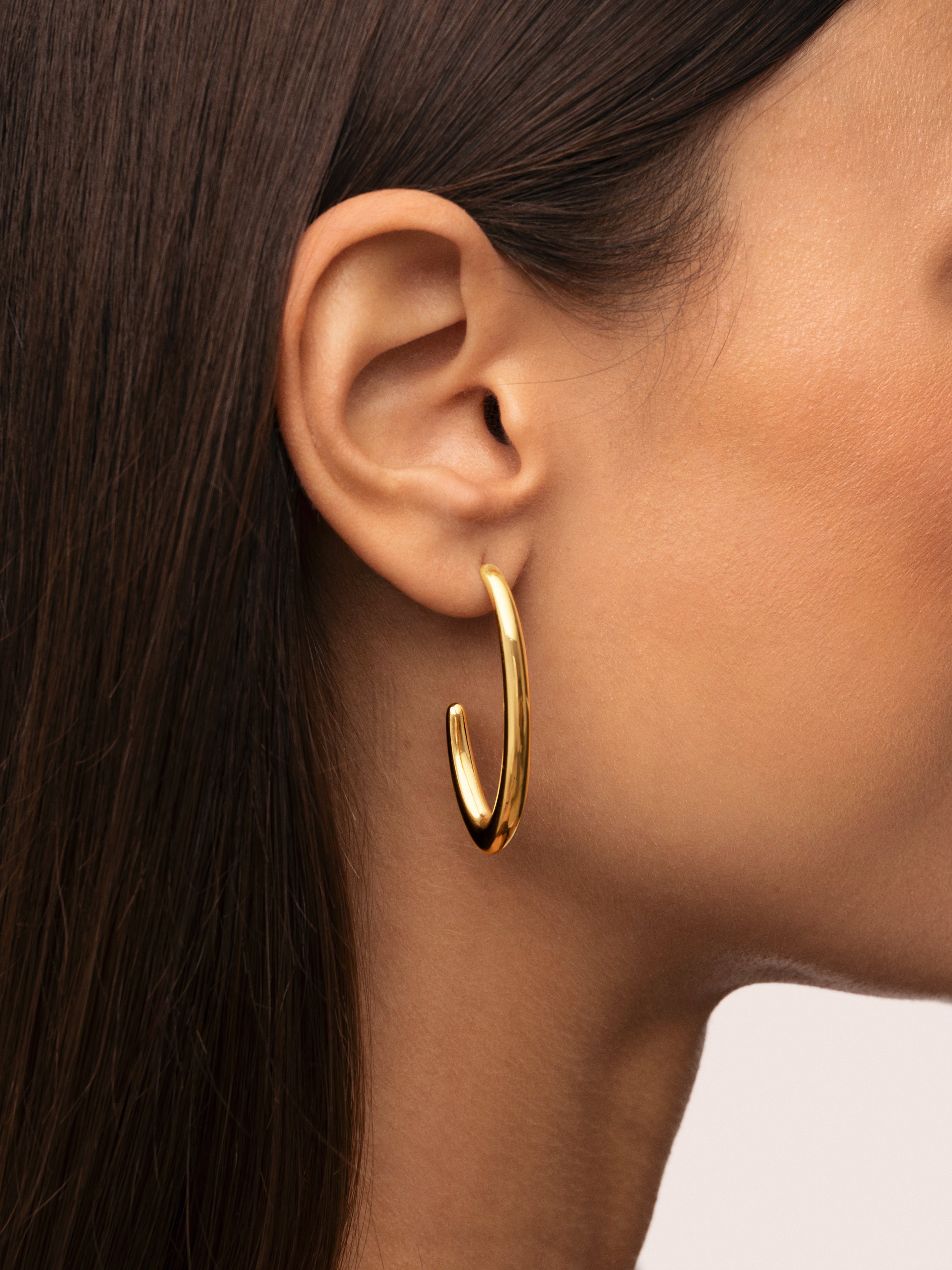 Gia Stainless Steel Gold Hoop Earrings 