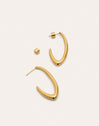 Gia Stainless Steel Gold Hoop Earrings 