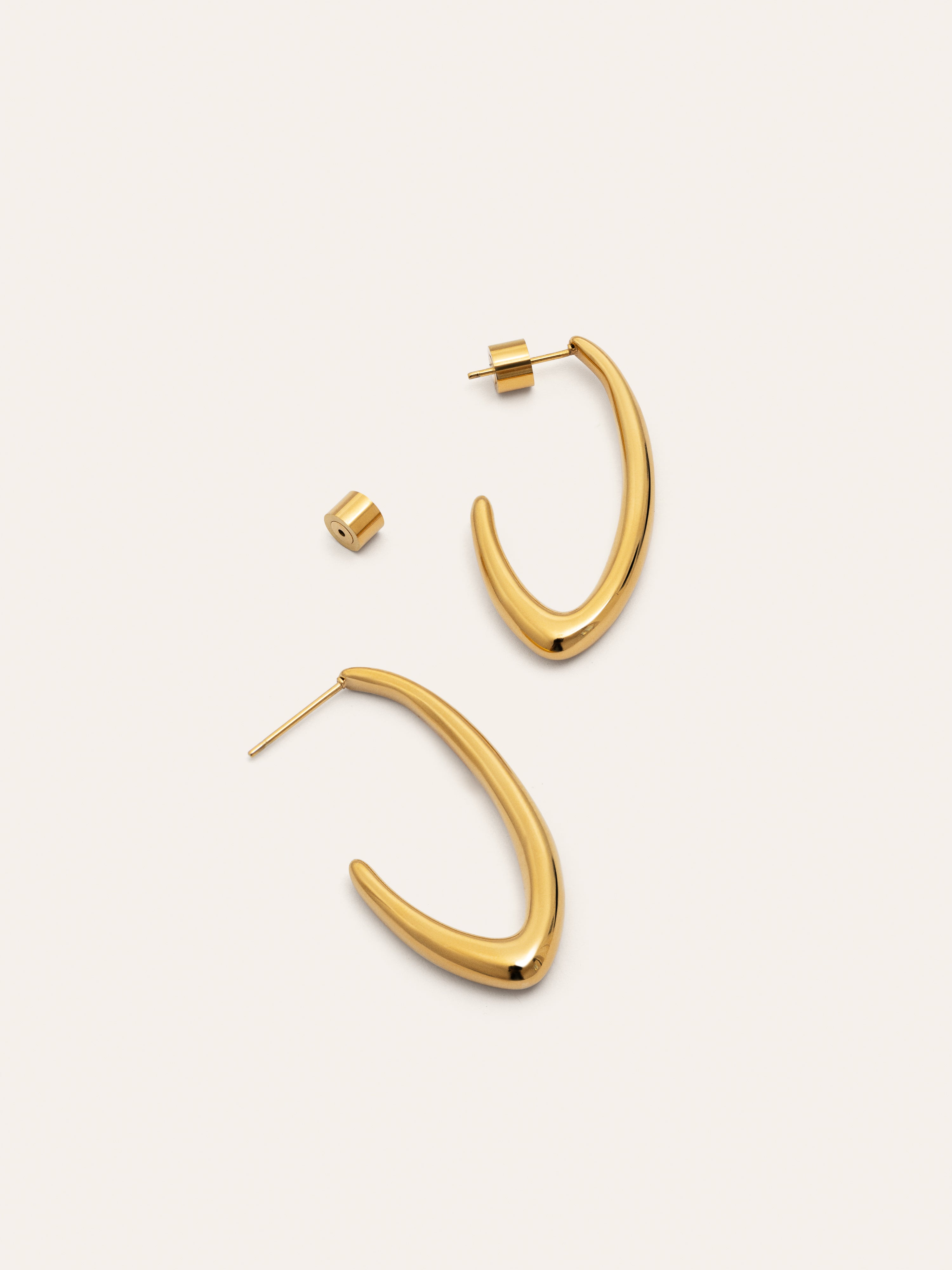 Gia Stainless Steel Gold Hoop Earrings 