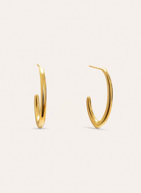 Gia Stainless Steel Gold Hoop Earrings 