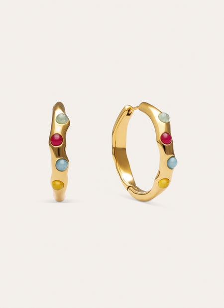 Boucles d'oreilles créoles Gina acier plaqué or