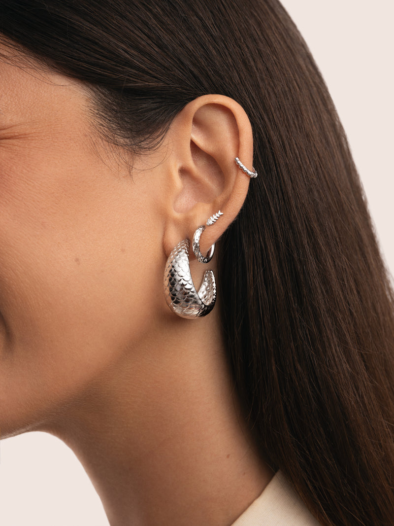 Pebbles S Silver Single Earring