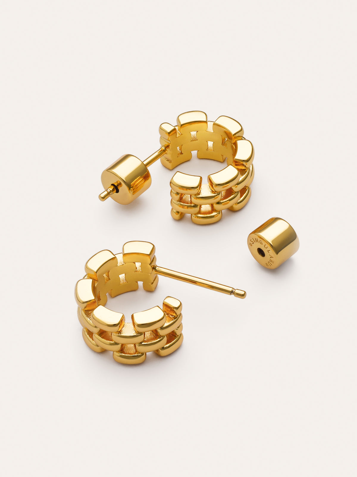 Imagen detalle de Mini-Sierpe-Creolen-Ohrringe mit Goldplattierung