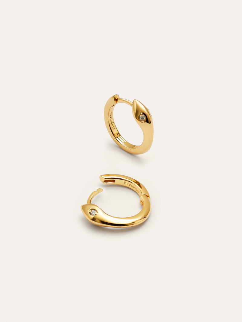 Pendientes Aro Serpiente Baño Oro