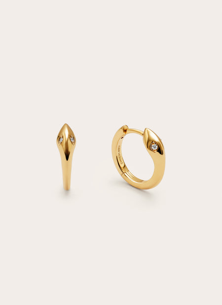 Snake Gold Hoop Earrings 