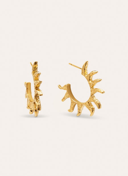 Pendientes Aro Sun Baño Oro