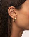 Pendientes Aro Triple Cruzado Acero Baño Oro