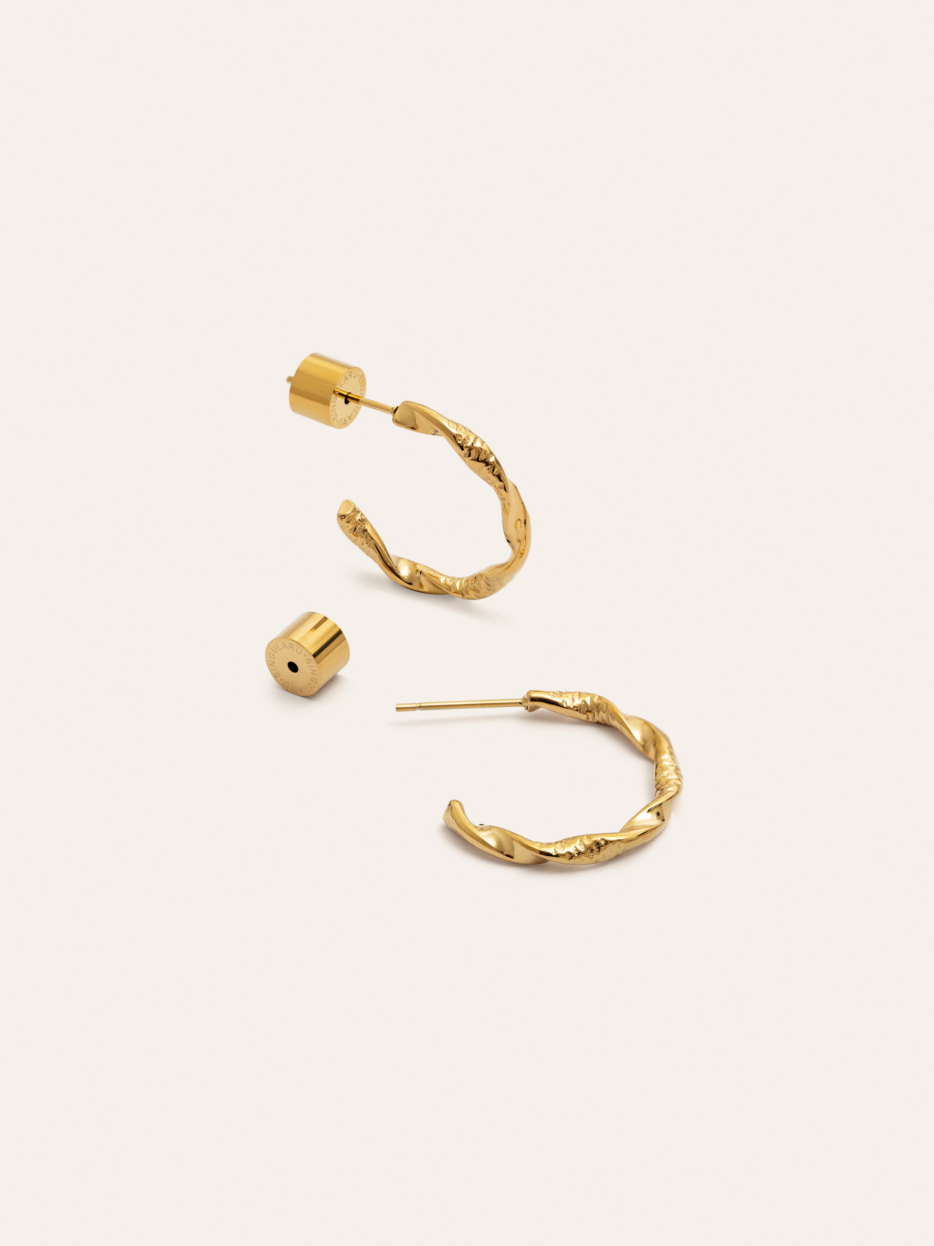 Pendientes Aro Tressia Organic Acero Baño Oro