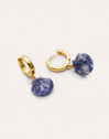Boucles D’oreilles Créoles Santorini Stone Plaqué Or