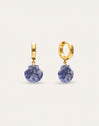 Boucles D’oreilles Créoles Santorini Stone Plaqué Or